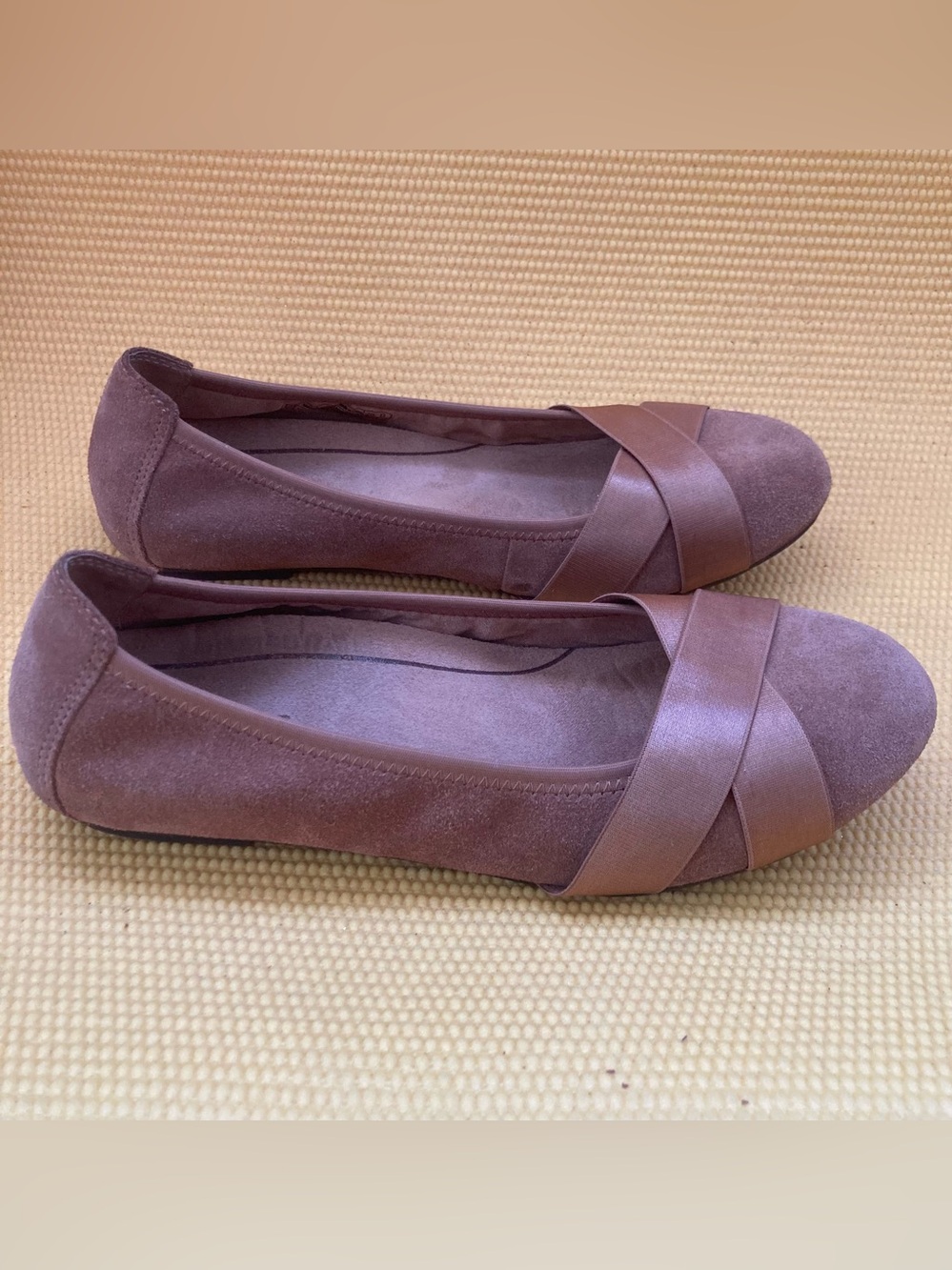 Vionic Maria Suede Loafer Size 7.5  Step In Shoes Toffee Ballet Flat